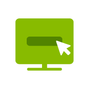 computer monitor with cursor over button