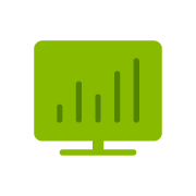 computer with bar chart
