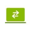 computer with left and right switching arrows