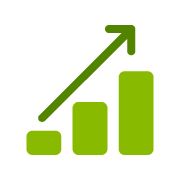 bar graph upward arrow