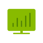 computer with bar chart